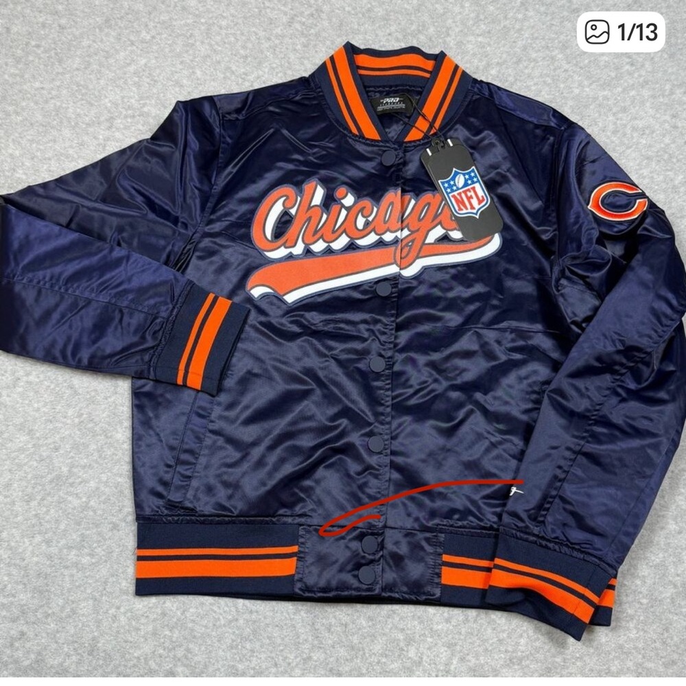 NWT Pro Standard Womens S NFL Chicago Bears Satin Jacket